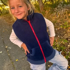 Polaire sans manche enfant - Ducksday - Dark Blue / Red