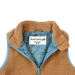 Polaire sans manche enfant - Ducksday - Brown / Light Blue
