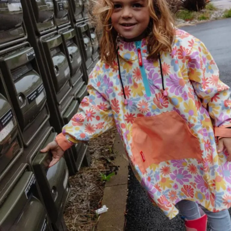 Poncho de pluie enfant - Hello Hossy - Retro Flowers