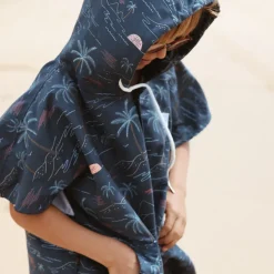 Poncho microfibre enfant - Minimiz - Tahiti blue