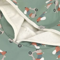 Poncho microfibres bébé - Lassig - Scooter/Chien vert