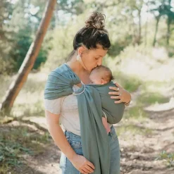 Porte bébé Sling Sergé Brisé - Néobulle - Eucalyptus