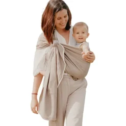 Porte bébé Sling Sergé Brisé - Néobulle - Beige sable