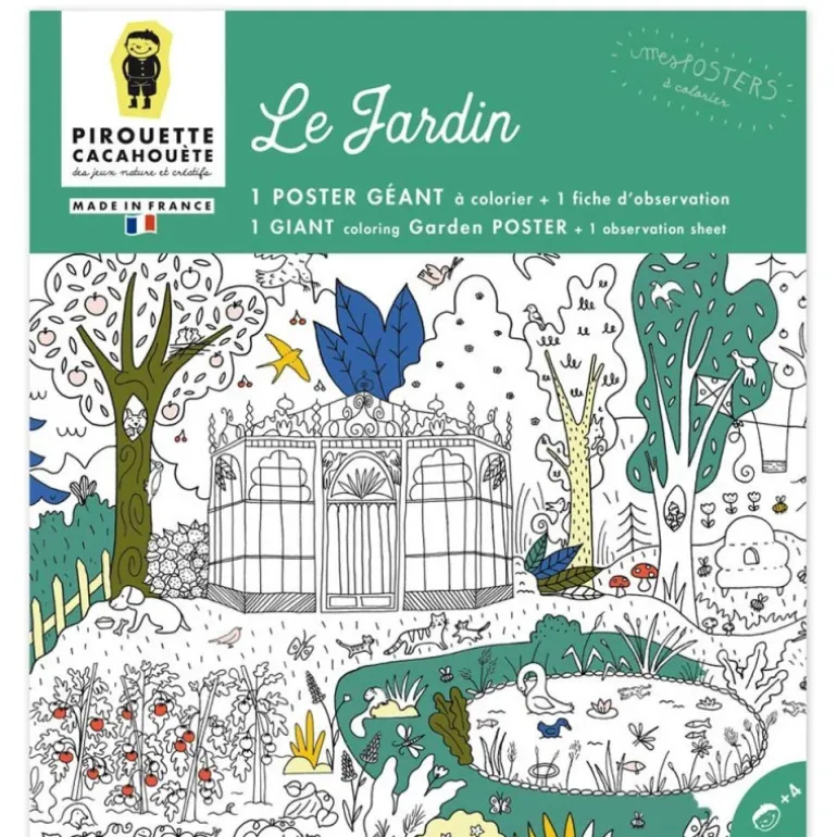 Poster coloriage - Jardin - Pirouette Cacahouète