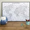 Poster coloriage - Mappemonde - Pirouette Cacahouète