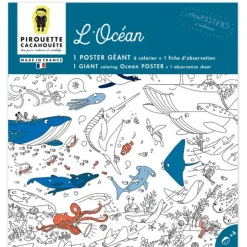 Poster coloriage - Océan - Pirouette Cacahouète