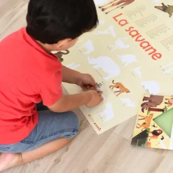 Poster Discovery Poppik et 42 stickers - La Savane