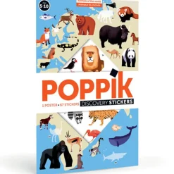 Poster Discovery Poppik et 67 stickers - Animaux du monde