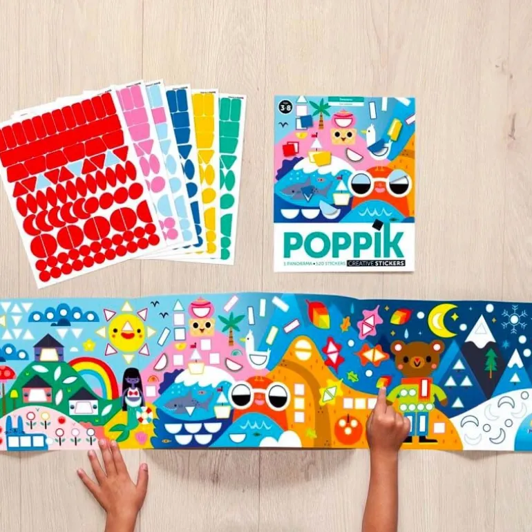 Poster Panorama Poppik et 520 gommettes - Les Saisons