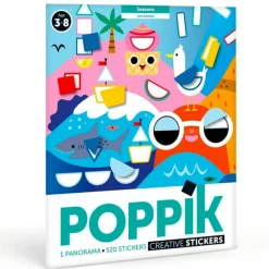 Poster Panorama Poppik et 520 gommettes - Les Saisons