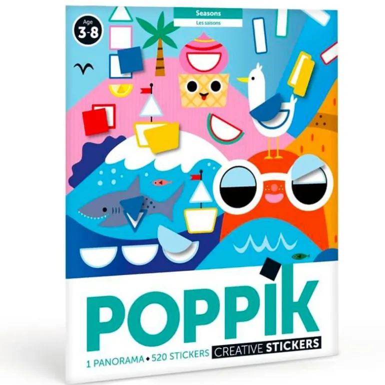 Poster Panorama Poppik et 520 gommettes - Les Saisons