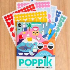 Poster Panorama Poppik et 520 gommettes - Les Saisons
