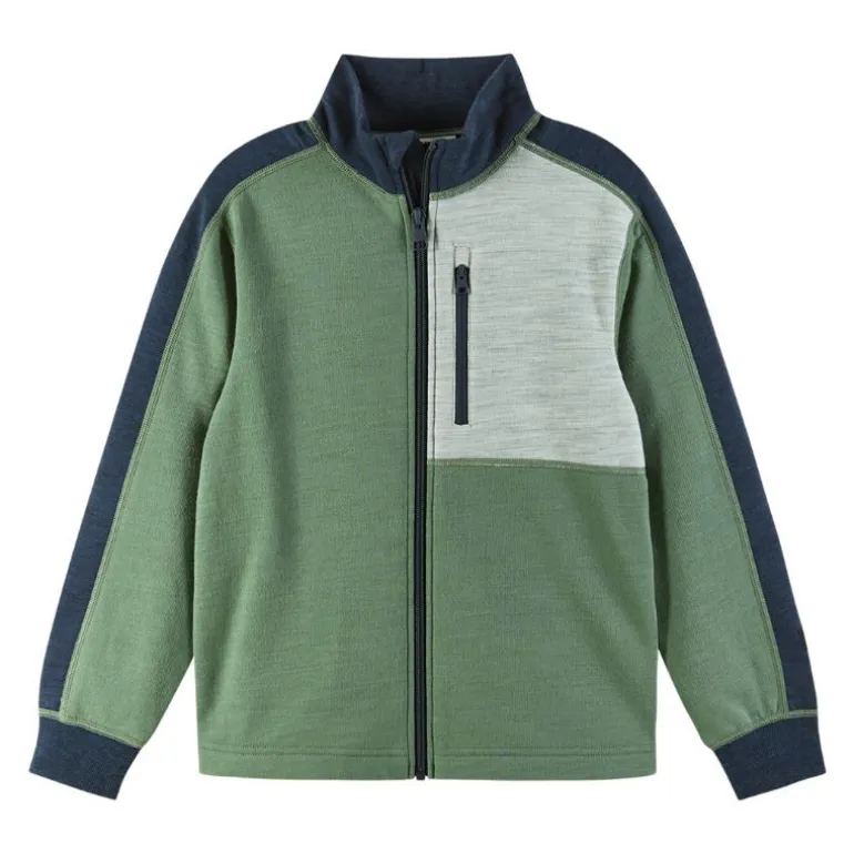 Pull en laine merinos enfant Merin - Reima - Green Clay