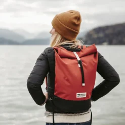 Sac à dos roll-top Wanaka - MeroMero - Brick/Cream