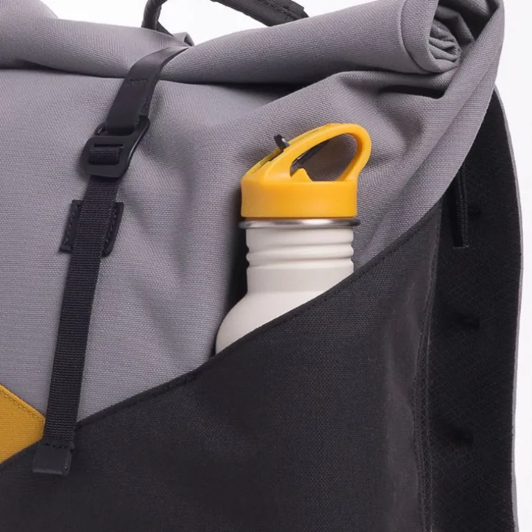 Sac à dos roll-top Wanaka Pocket - Mero Mero - Stone Grey / Chaï tea / Dark grey