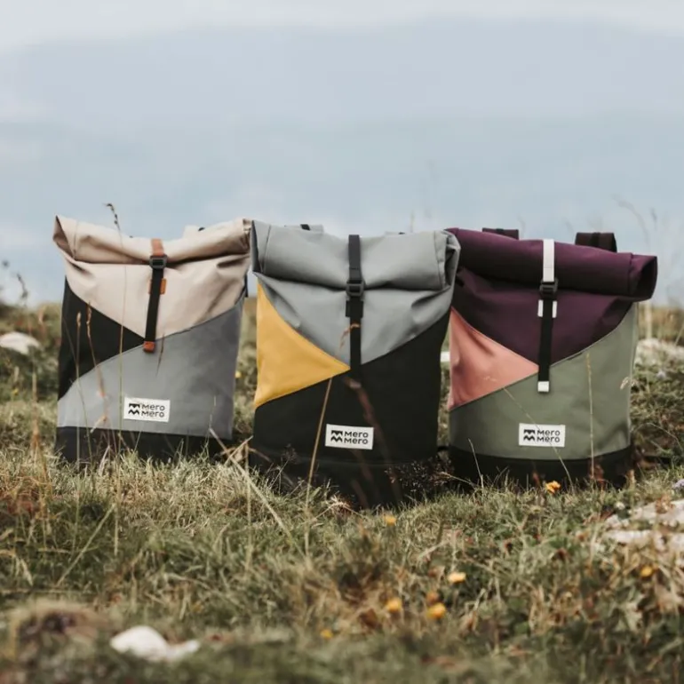 Sac à dos roll-top Wanaka Pocket - Mero Mero - Stone Grey / Chaï tea / Dark grey