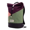 Sac à dos roll-top Wanaka Pocket - Mero Mero - Aubergine / Blossom Pink / Cypress Green