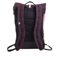Sac à dos roll-top Wanaka Pocket - Mero Mero - Aubergine / Blossom Pink / Cypress Green