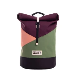 Sac à dos roll-top Wanaka Pocket - Mero Mero - Aubergine / Blossom Pink / Cypress Green
