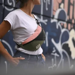 Sacoche banane HoïAn - MeroMero - Blossom Pink/Cypress Green/Dark Grey