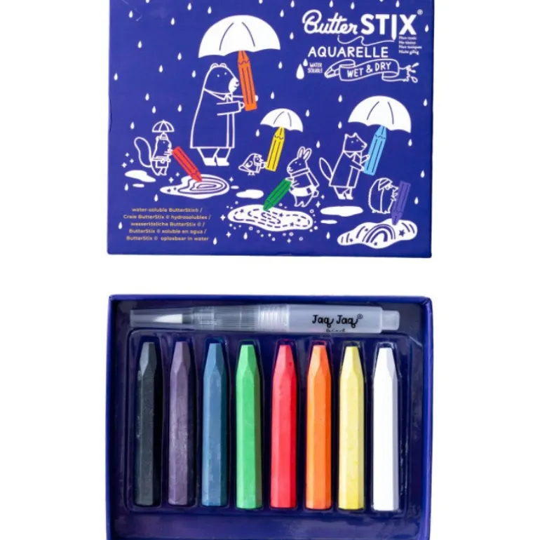 Set 8 craies Butterstix Aquarelle + Stylo à eau - Jaq Jaq Bird