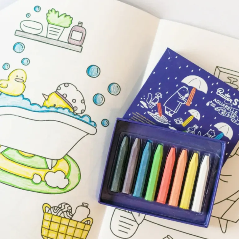 Set 8 craies Butterstix Aquarelle + Stylo à eau - Jaq Jaq Bird