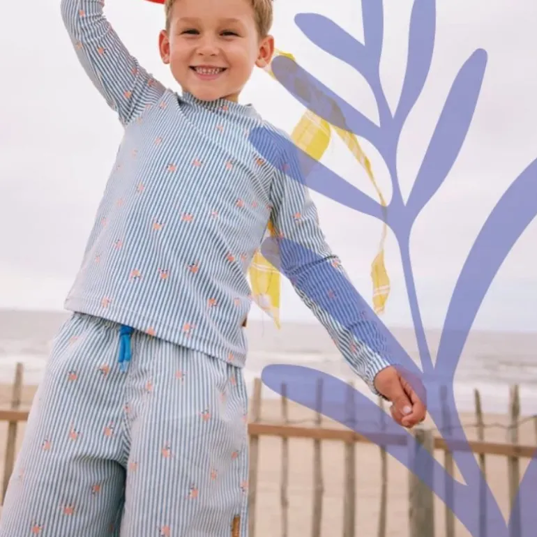 Short de bain enfant anti-UV - Fresk - Stripes & Crabs