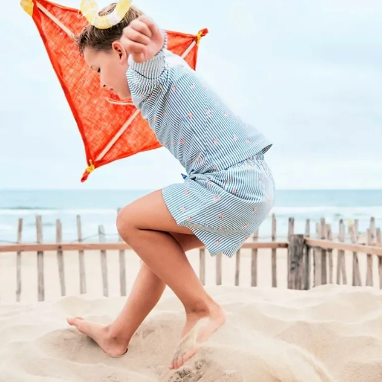 Short de bain enfant anti-UV - Fresk - Stripes & Crabs