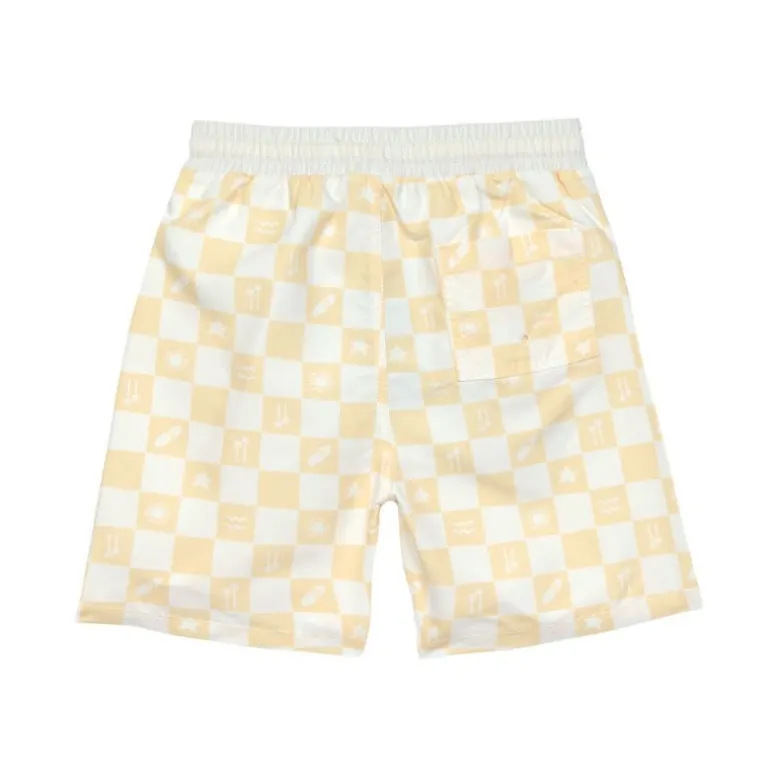 Short de bain enfant - Lassig - Carreaux vanille / écru