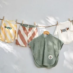 Short de bain enfant - Lassig - Rayures terre/sel marin