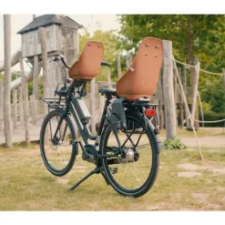 Siège vélo arrière Urban Iki - Fixation porte bagage - Noir / Marron