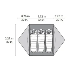 Tente randonnée 3 places légère - MSR Mutha Hubba NX V2 - Verte