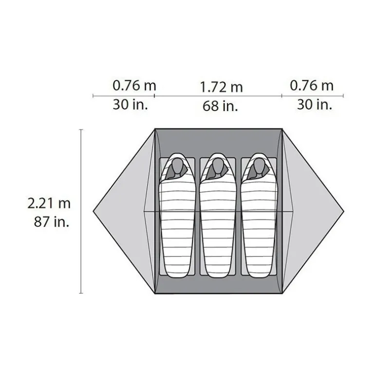 Tente randonnée 3 places légère - MSR Mutha Hubba NX V2 - Verte