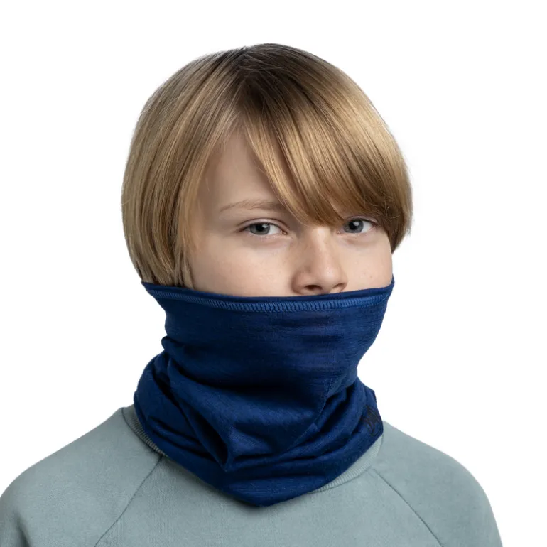 Tour de cou enfant en laine Merinos - BUFF - Solid Cobalt