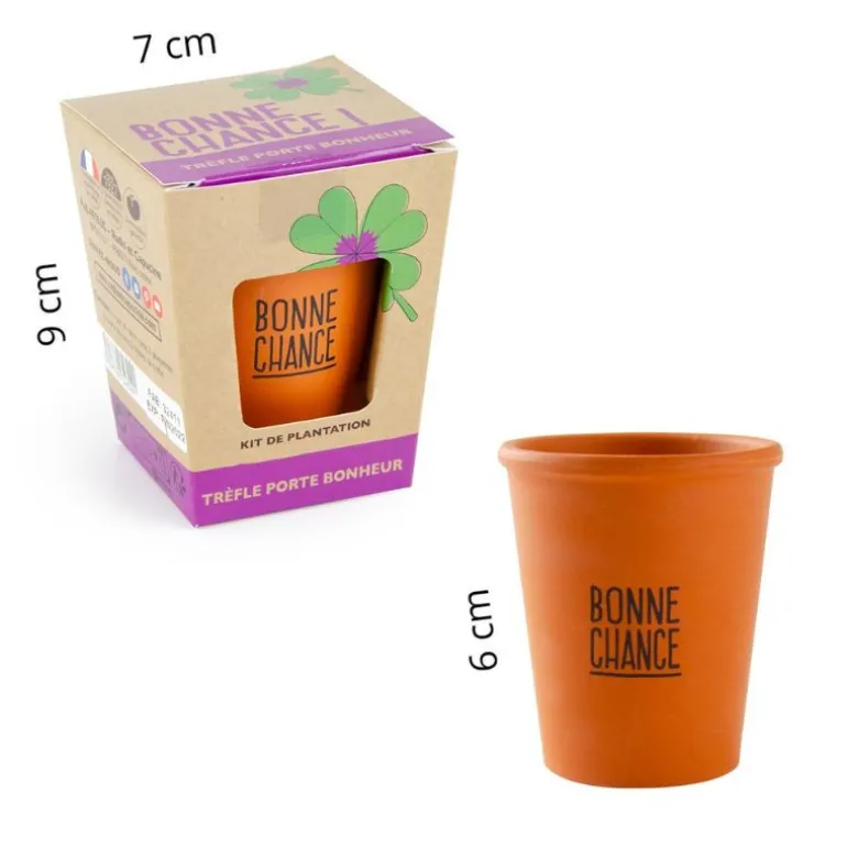 Trèfle à quatre feuilles - Kit message « Bonne chance » - Radis et Capucine