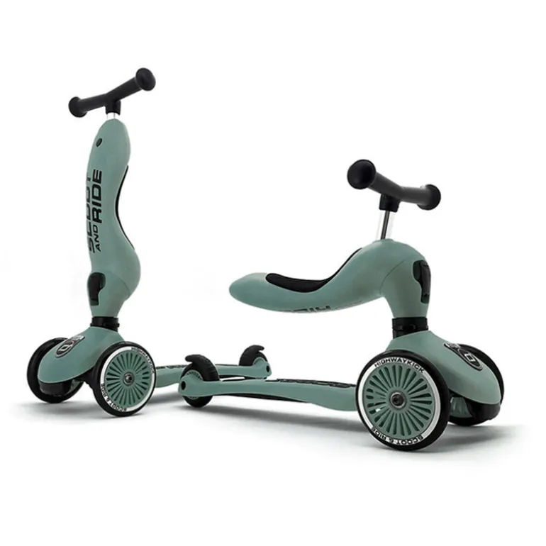 Trottinette 2 en 1 Highwaykick 1 - Scoot and Ride - Vert forêt
