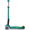 Trottinette Maxi Micro Deluxe pliable - Avec LED - Bleu Pétrole