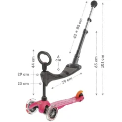 Trottinette évolutive Micro mini 3 en 1 push - Dès 1 an - Rose