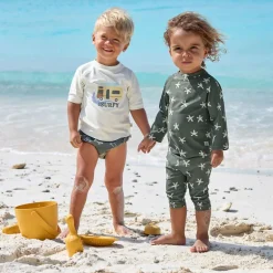 T-shirt de bain anti-uv bébé - Lassig - Camper écru