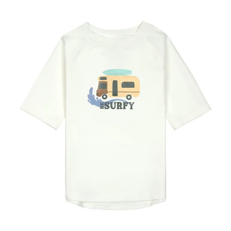 T-shirt de bain anti-uv bébé - Lassig - Camper écru