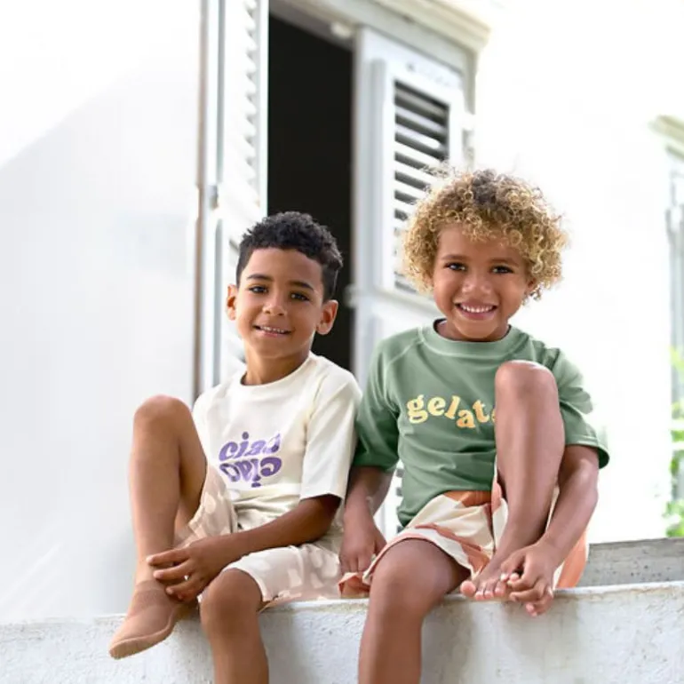 T-shirt de bain anti-uv enfant - Lassig - Violet/sel marin