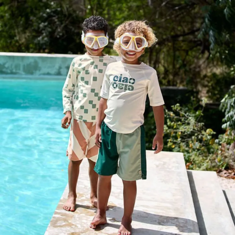 T-shirt de bain anti-uv enfant - Lassig - Vert/sel marin
