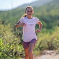 T-shirt respirant fille - Columbia - Mission Peak - Pink Dawn