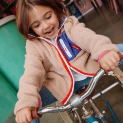 Veste polaire enfant sherpa - Hello Hossy - Plum Beige