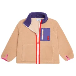 Veste polaire enfant sherpa - Hello Hossy - Plum Beige