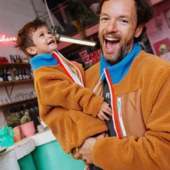 Veste polaire enfant sherpa - Hello Hossy - Blue Camel