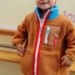 Veste polaire enfant sherpa - Hello Hossy - Blue Camel