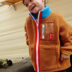 Veste polaire enfant sherpa - Hello Hossy - Blue Camel