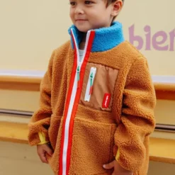 Veste polaire enfant sherpa - Hello Hossy - Blue Camel