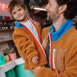 Veste polaire enfant sherpa - Hello Hossy - Blue Camel